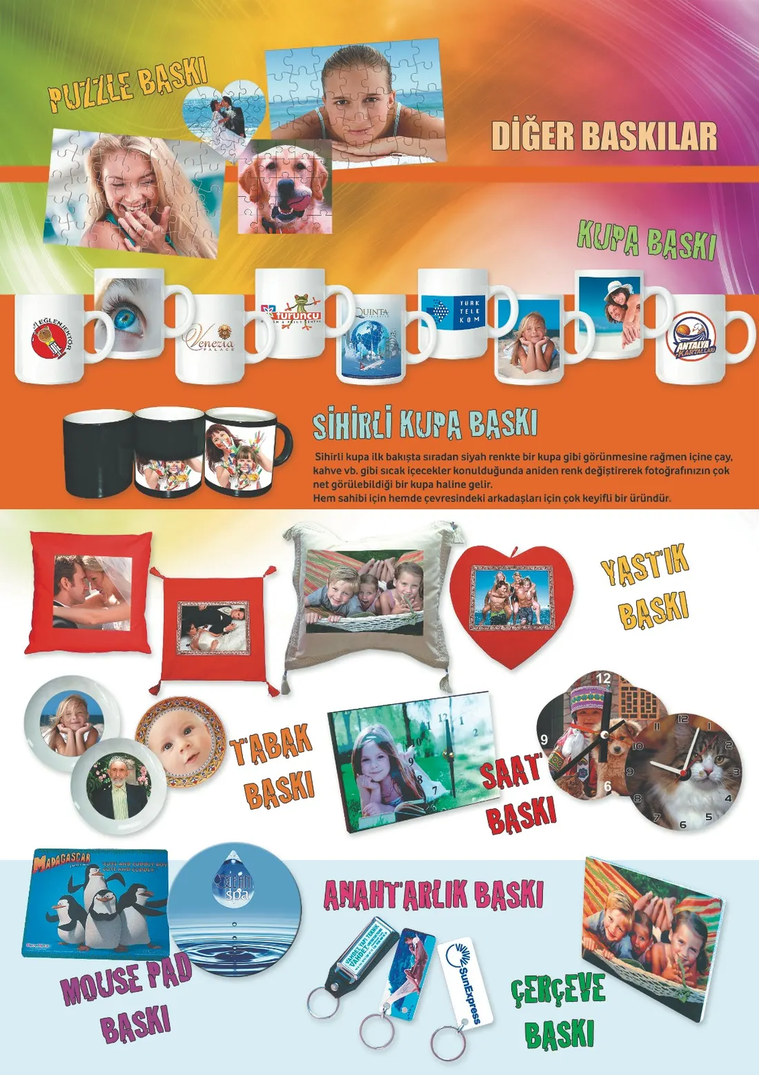 Kupa, puzzle ve hediyelik baskı