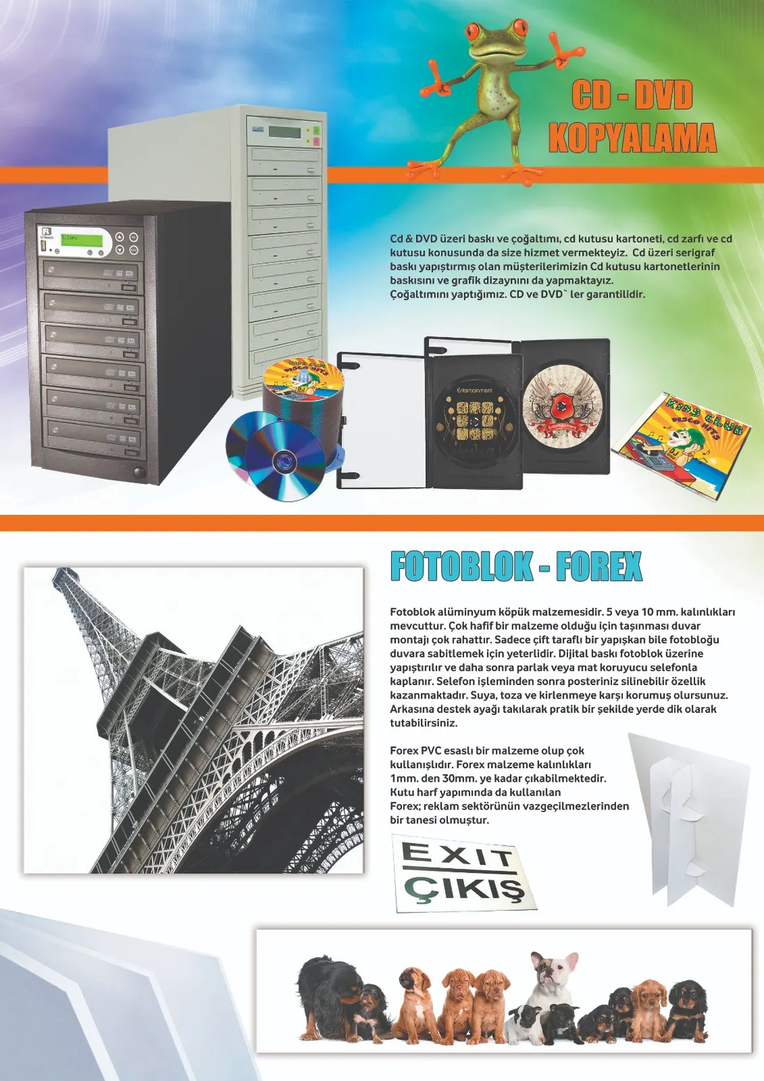 CD-DVD çoğaltma, fotoblok ve forex